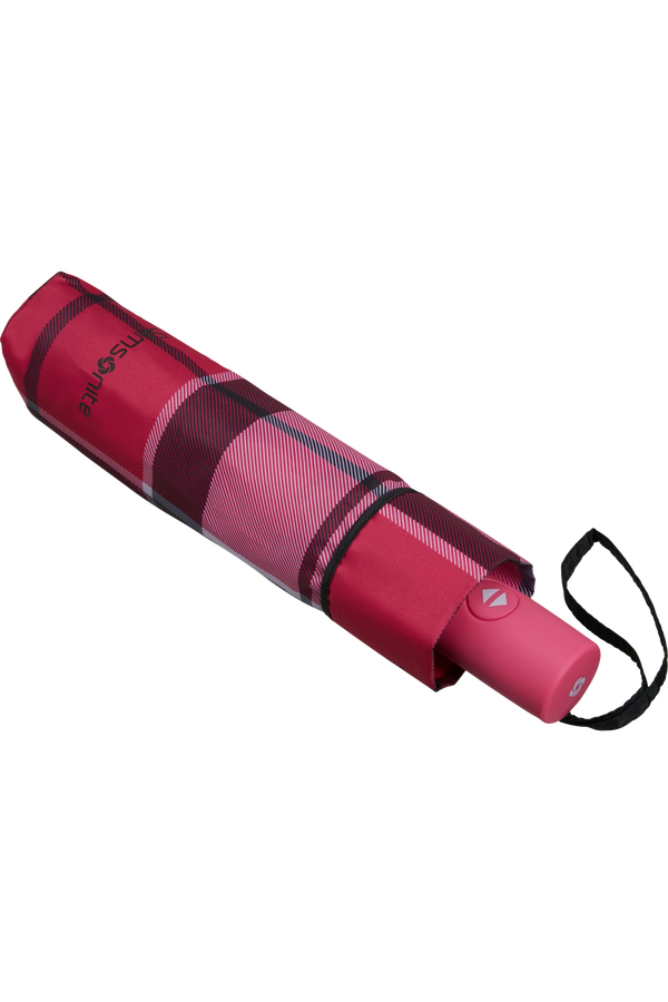 Samsonite Wood Classic S 3 Sect. Auto O/C Short  Fuchsia Check