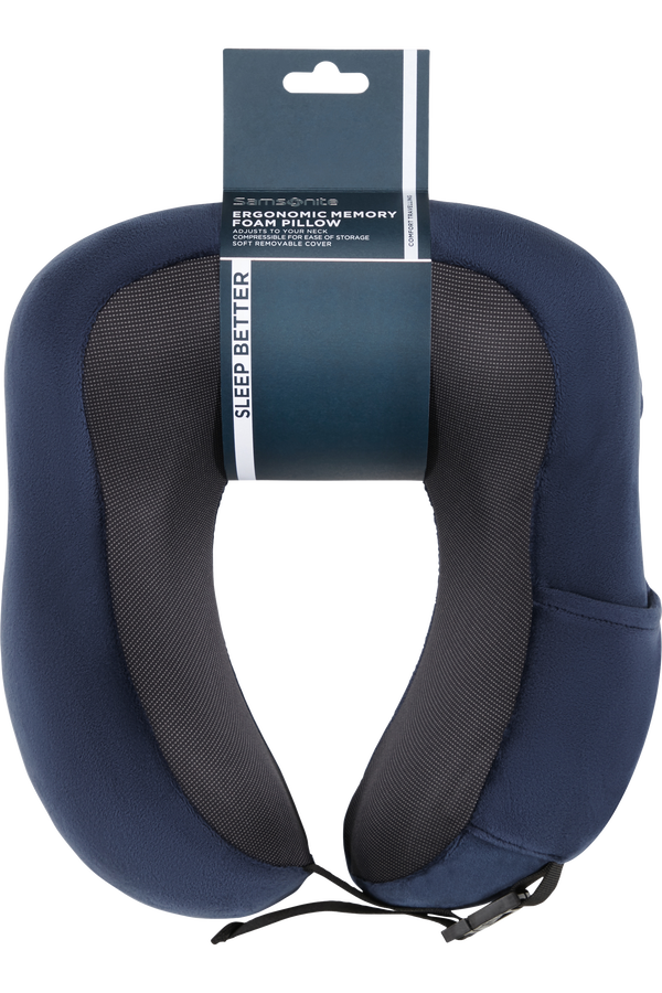 Samsonite Ta Revolution Ergonomic Memory Foam Pillow  Bleu nuit