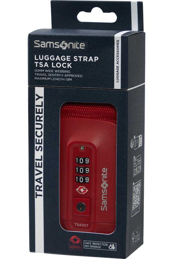 Samsonite Ta Revolution Luggage Strap/TSA Lock  Rouge