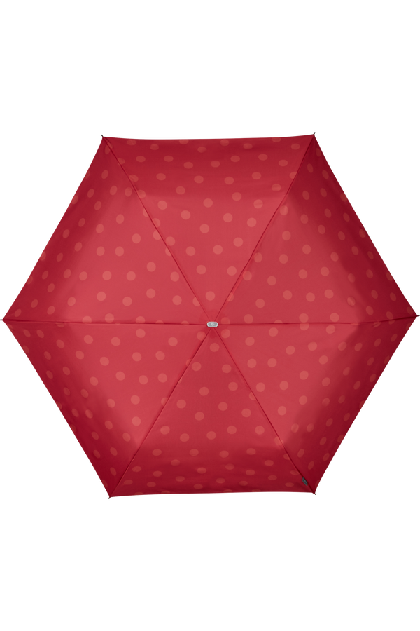 Samsonite Alu Drop S 3 Sect. Manual Flat  Sunset Red Polka Dots