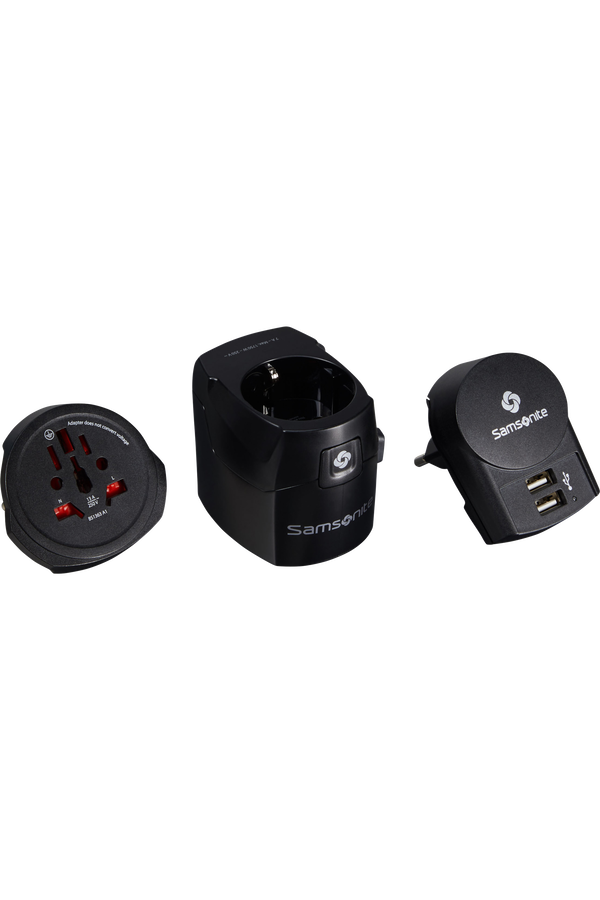 Samsonite Travel Accessories World Adaptor Pro 3-P+USB Noir